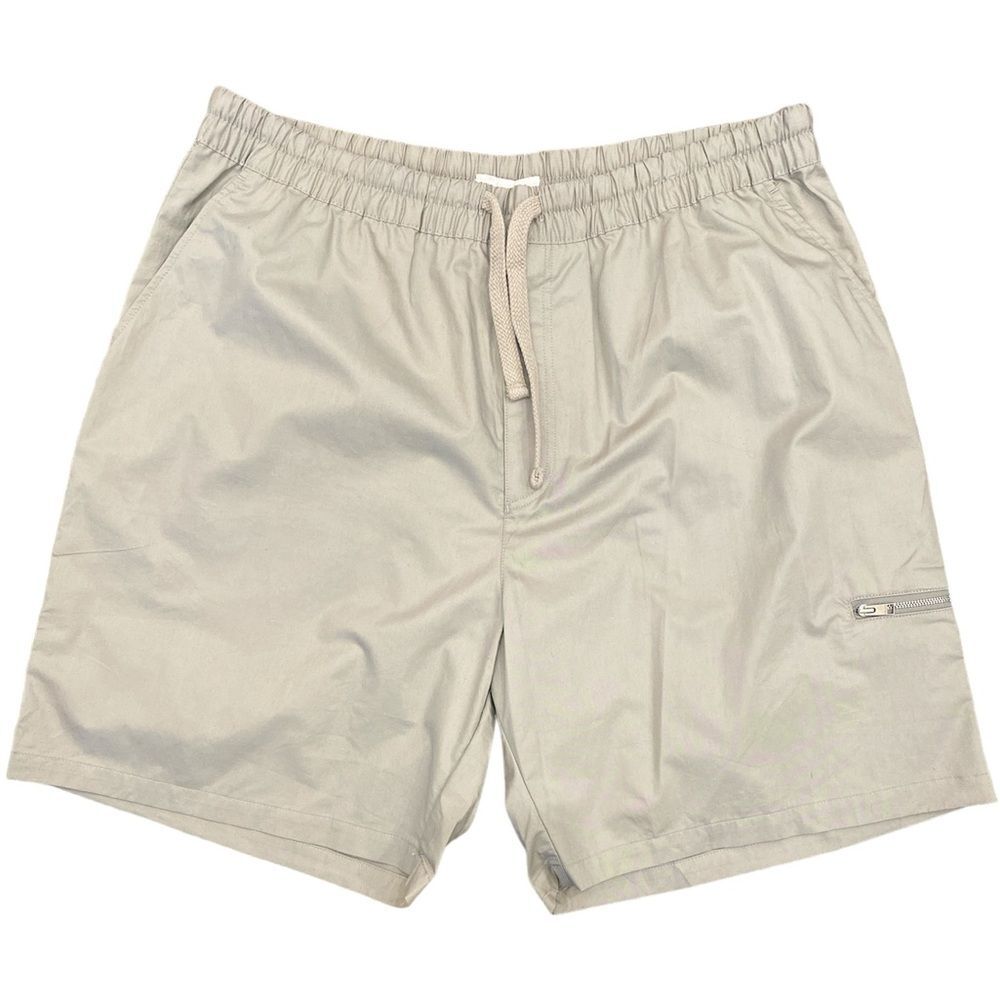 NWT FRAME Mens XXL 100% Cotton Poplin Light Grey Cargo Short Drawstring Waist 7”